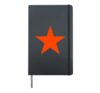 Orange Red Star on Multiple Colours Hardcover Journal, Black