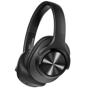 Oraolo Mission 200 Bluetooth Headphones, Over-Ear Bluetooth 5.3 Headset, 3 EQ Modes 60H Playtime, Low Latency HiFi Deep Bass for PC Cellphone Home Black