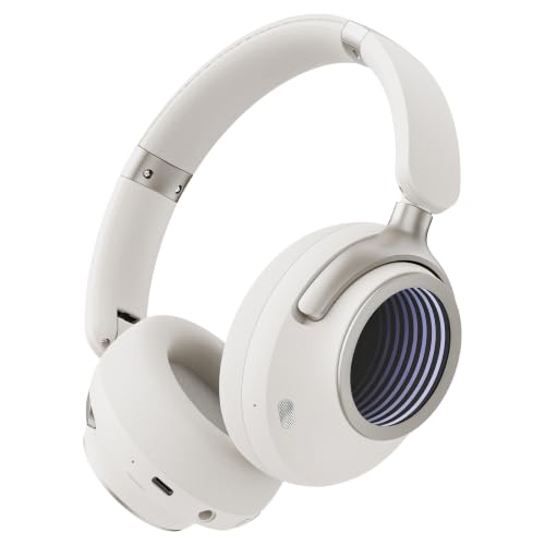 Oraolo Persona 4th ANC Active Noise Canceling Headphones, Wireless Bluetooth Over Ear Headphones with 3 EQ Modes, and 70H Playtime, Bluetooth 6.0, Deep Bass, Foldable Comfort Design for Travel, White