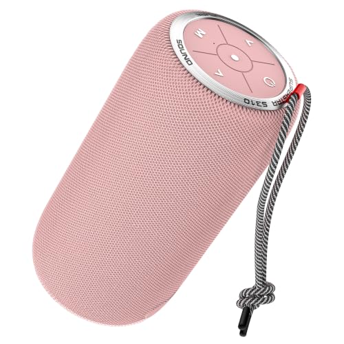Oraolo Upgraded S310 Bluetooth Speaker, 30W Portable Speaker, 360° Stereo Sound with Punchy bass, TWS Pairing, IPX6 Waterproof, Bluetooth 5.2, 24H Playtime, Perfect for Outdoor, Beach, Party, Pink