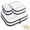 OrgEase 6 Pack Clear Hard Shell Zipper Case with Labels, 2S+2L+2XL