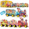 Oriate Rolling Magnet Train Set for Magnetic Tiles, 5pcs Magnet Tiles Toy Train for Road Magnetic Tiles, Free Wheel Animal Vehicles for City Magnetic, Kids Christmas Town Magnetic Tile Accessory