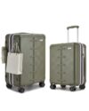 Oriental Frog Button Expandable Hardside Luggage (Army Green,20/24)