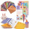 Origami Paper for Kids Ages 5-8,8-12, Double Sided Origami Kit 90 Patterns, Easy Fold Beginner Set with Guide Book, Summer Indoor & Classroom Crafts /DIY Birthday Holiday Gifts for Boys Girls