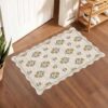 ORTIGIA 2x3 Begie Scalloped Area Rug Vintage Floral Small Rug