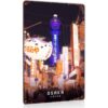 Osaka Night Street Scene Vintage Metal Signs Wall Decor 8x12 In