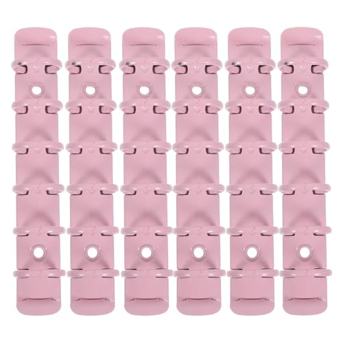 OSALADI 6pcs Loose Leaf Binding Clip Metal Binder Ring Mechanism with 6 Hole Design for A7 Paper and Documents, Portable Pink DIY Notebook Binder Kit for Office and School Supplies