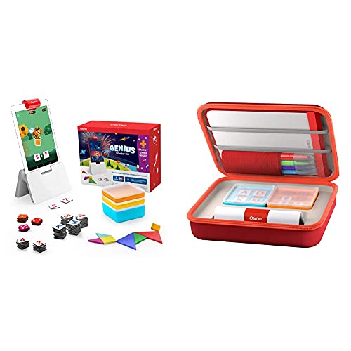 Osmo - Genius Starter Kit for Fire Tablet & Grab & Go Large Storage Case - Ages 6-10 - Math, Spelling, Creativity & More (Fire Tablet Base Included), 7 Educational Learning Games (Amazon Exclusive)