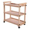 OssifragaBone Beechwood Art Cart with Caster Wheels, 3-4 Tier Studio