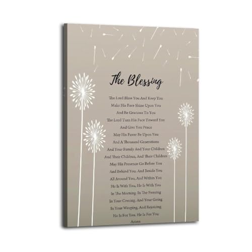 Ossude Scripture Wall Art The Blessing,Christian Art Numbers 6 24-26,Bible Wall Art,Canvas Prints Poster Wall Art,Christian Wall Decor Home Living Room Bedroom Bathroom Office Decor