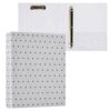 OSYWENRY Standard View 3 Ring Binder, Light Gray Polka Dot Durable Flexible Portable Waterproof Hardcover 1.5 Inch D Rings 500-Sheet Capacity Organizer 1PC
