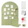 OT-NVWOZR Large Arched Felt Bulletin Board, 35"x24" Cork Board Alternative with 50 Push Pins & Sticky Notes, 6 Customizable Adhesive Tiles for Office Wall Decor, Pin Vision Board for Photo Display