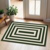 Othilic Front Door Mat Indoor Outside Entrance, 2x3 Green White Modern Rug
