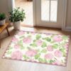 Othilic Front Door Mat Outside Entrance, 2x3 Pink White Floral Entryway Rug