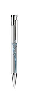 Otto Hutt Design 04 Mechanical Pencil 002-18779 - Pencil with High-Quality Coating and Glossy Surface in White with 4 Line Print - With 0.7 mm Leads and Eraser