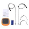 Oumefar Digital Meat Thermometer with Dual Probes, Timer (Orange)