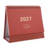 OUNONA 2026 2027 Standing Desk Calendar Small, Academic Flip Calendar, Red