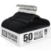 Our Modern Space 50 Pack Velvet Hanger for Shirt Pants Dresses Skirts Suits Jackets - Slim Space Saving Design - Standard Coat Hanger - Sturdy & Durable Design with Shoulder Grooves Hook