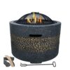 Outdoor Brazier Outdoor Party Courtyard Garden Villa Charcoal Roasting Stove Barbecue Grill Household BBQ Fire Pit Beautiful and Practical (Color : Black, Size : 55.5x55.5x46cm) (Black 55.5x55.5x46cm)