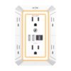 Outlet Extender Surge Protector - NUOZHI 6 Outlet Splitter with 4 USB Ports(2 USB-C) and Night Light, Multi Plug Wall Outlet 1680J Power Strip for Home Office Dorm Room Essentials, ETL, White