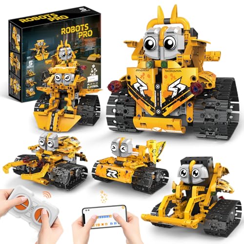 OUTOGO STEM Robot Building Kit for Kids Ages 8-16, 5 in 1 Robot Toys with APP & Remote Control, 269 PCS Programmable Engineering Building Blocks Birthday Gifts for Boys Girls Age 6 7 8 9 10 11 12+