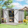 Outsunny 4.6' x 9' Steel Outdoor Storage Shed Waterproof Lean-to White