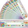 Outus 36 Pcs Desk Name Tags for Classroom, Boho Name Plates for Kids, Traditional Manuscript Student Nameplates for Kids Back to School, Alphabet, Colors, Number(Classic Style,4.2 x 14.3 Inch)