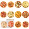 Outus 400 Pieces Pizza Roll Stickers Round Pizza Scratch Stickers Self-Adhesive Round Label for Kid Learning Party Home Wall Decoration, 9 Styles, 1.5 Inches