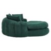 Oversized Oval Upholstered Bean Bag Sofa, Lazy Sofa with 3 Large Pillows and 2 Small Pillows, Wrap Around Backrest for Adults, Chenille Fabric Lazy Floor Bean