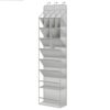 Over the Door Shoe Organizer with Large Deep Pockets, Hanging Shoe Rack for Closet, Holds 20 Pairs for Sneakers and Boots, Gray, 67.7" x 16.7"