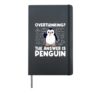 Overthinking The Answer Is Penguin Funny Math Teacher Hardcover Journal, Black