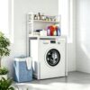Over Washer Dryer 2 Tier Storage Shelf, Laundry Bathroom Metal Organizer
