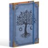 Ovesmusl PU Leather A5 Binder 6 Ring Refillable Journal Cover No Refill Paper A5 Planner Binder Loose Leaf Binder for Notebook 5.7”x8.3” with Elastic Closure, Blue Tree