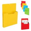 OVYLYA Magnetic File Holder, Magnetic Paper Holder Organizer, A4 Letter Size File Folders for Whiteboard Refrigerator Classroom Office Home, Color Coded Document Mail Storage Organizer，Yellow：1