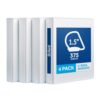 Oxford 1.5 Inch 3 Ring Binders, 4 Pack, White, Holds 375 Sheets