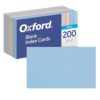 Oxford Blank Index Cards, Blank Note Cards, Flashcards for School, 4 Assorted Pastel Colors: Gray, Peach, Light Blue and Light Green, 3 Inch x 5 Inch, 200 Cards Per Pack (1017487)
