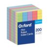 Oxford Mini Ruled Index Cards, Ruled, 3". x 2.5" , Assorted Colors, 200 ea