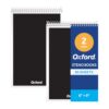 Oxford Steno Pads, 2 Pack, 6x9 Spiral Notepads, 60 Sheets, Black Covers