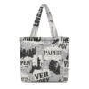 Ozuxouey Newspaper Print Quilted Tote Bag for Women, Travel Shoulder Bags