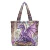 Ozuxouey Purple Dragon Shopping Bag for Women, Fantasy Quilted Tote Purse