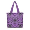 Ozuxouey Purple Halloween Damask Tote Bag, Large Quilted Purse for Women