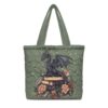 Ozuxouey Women's Black Dragon Quilted Tote Bag, Nurse Teacher Shoulder Bags