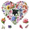 Pack 50 Pcs Cute Vintage Flower Stickers for Water Bottles Funny Laptop Luggage Computer Scrapbooking Phone Kids Teens Girls Adults Aesthetic Waterproof Sticker Small Vinyl Decals
