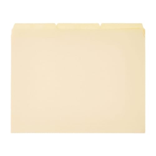 Pack of 25 Letter Size Manila Paper File Folders, Multi-Position Top Tab Design Smooth Office Document Organizer, Compatible with Boxes for Work Personal Paperwork Classification Storage