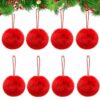 Pack of 30 Fluff Ball Decorations, Soft and Fluffy, Perfect for DIY Crafts, Home Decor, Fireplace Mantels, Wall Decorations, Parties, and Christmas Tree Decorations(Red)