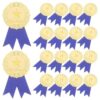 PACKOVE 30 Sets Embossing Seal Stickers for Certificates and Medals with Strong Adhesion, Elegant Blue Paper and Ribbon Material, Versatile Diploma Medal Stickers a Variety
