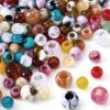 PAGOW 120pcs Acrylic Large Hole Pop Beads, 2 Sizes Mix Color Hair Beads