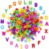 PAGOW 200pcs Chunky Letter Beads, Colorful Bubble Alphabet Beads for Crafts
