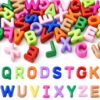 PAGOW 50pcs Chunky Letter Beads, Colorful Bubble Alphabet Beads for Crafts