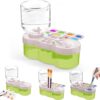 Paint Brush Washer Tool with Built-in Water Circulation, Quick Rinse Cup for Painting, Ideal for Beginner Student Professional Artist, Travel Friendly (Green)